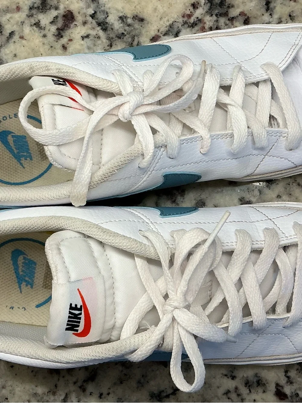 Nike Court Legacy CU4150-104 Men’s Size 10 White Blue Leather Sneakers Casual